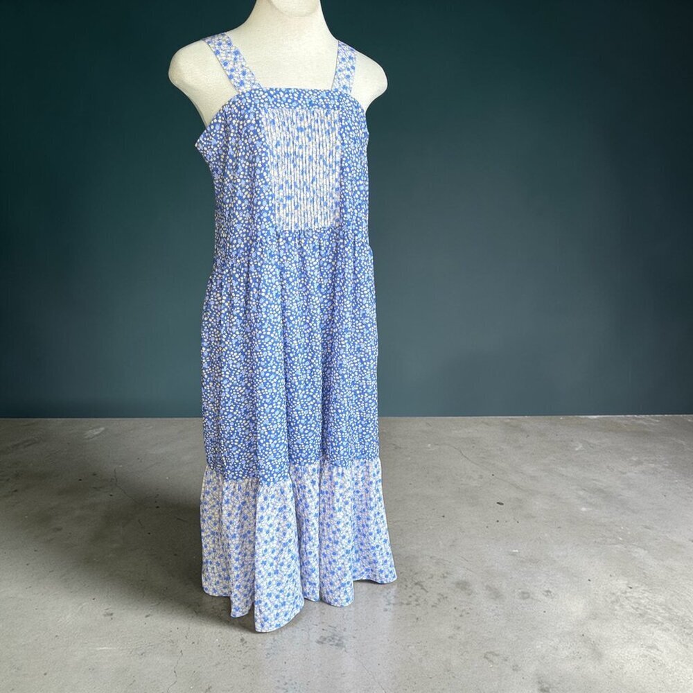 Pomegranate Lucky Brand Crepe Prairie Dress Ruffle Hem Size Small